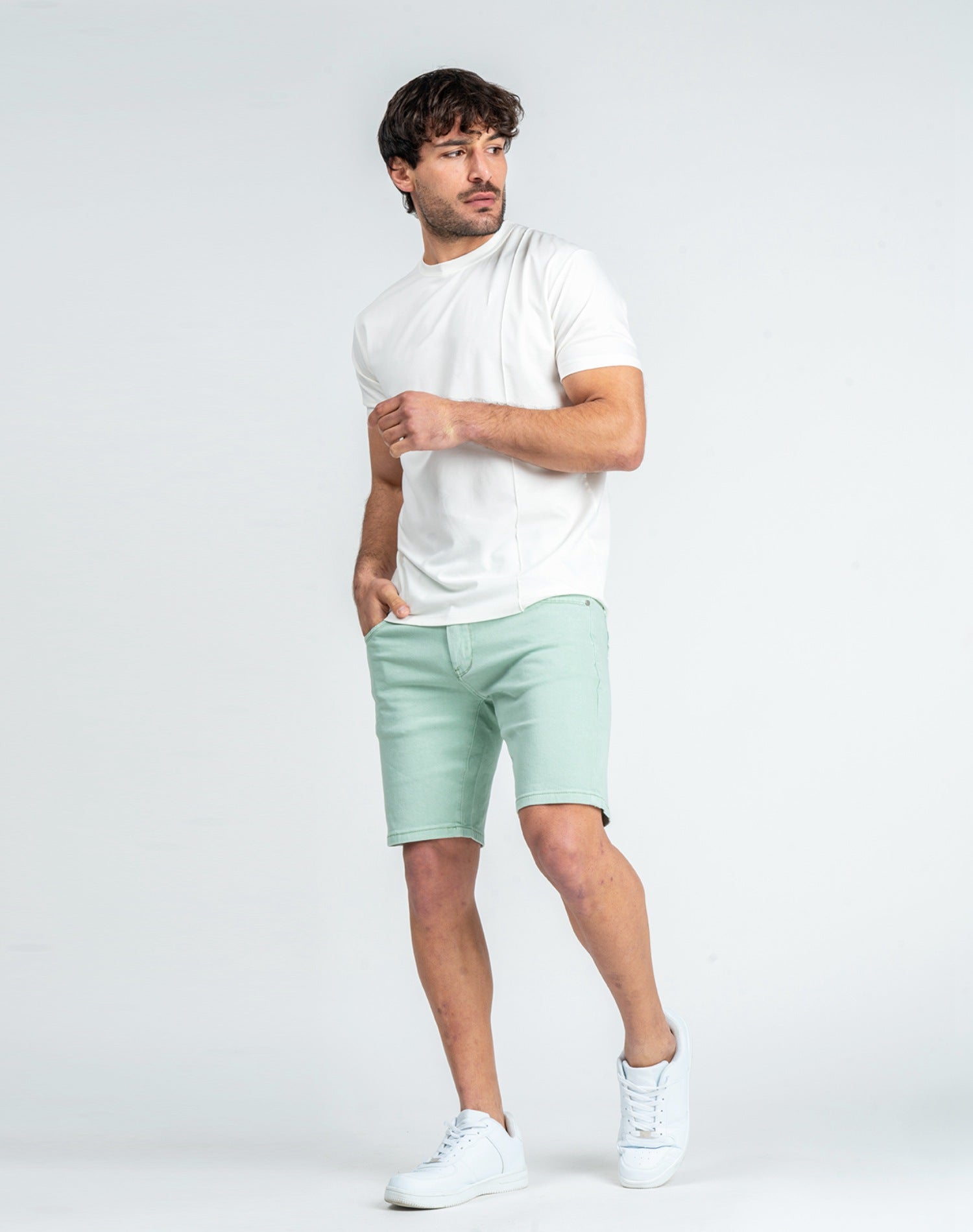 Bermuda vaquera verde agua skinny fit básicaPantalones cortosVerde agua39