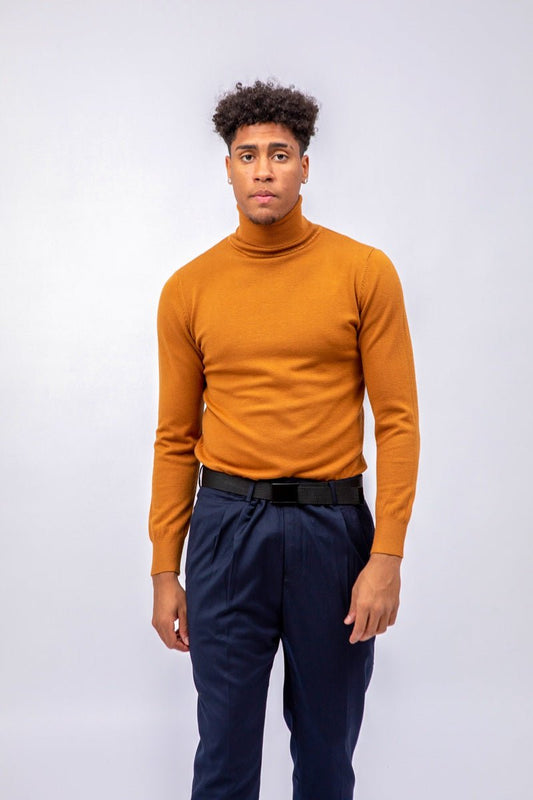 Jersey cuello alto para hombre mostazaJerseisMostazaM