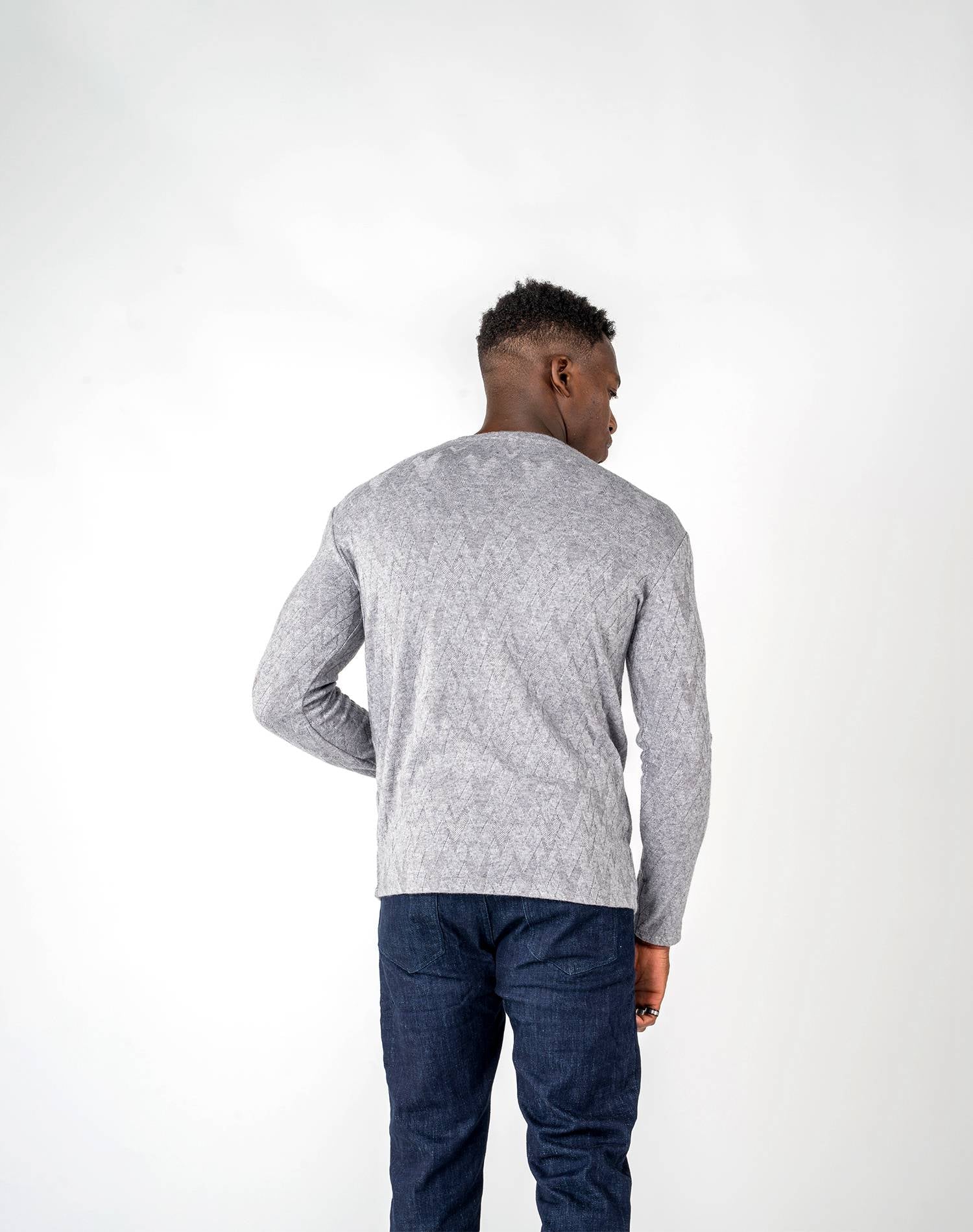 Jersey de viscosa con forma de VJerseisGrisS