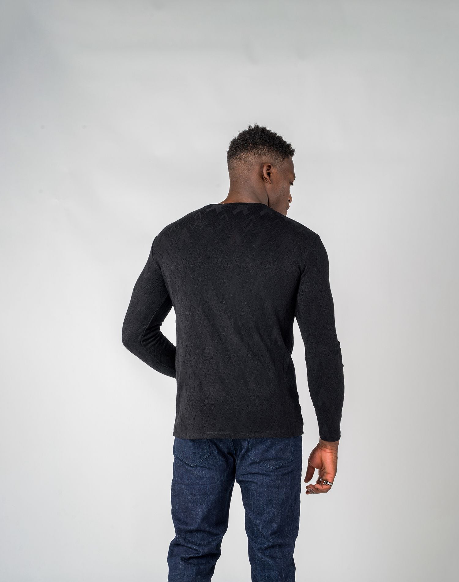 Jersey de viscosa con forma de VJerseisNegroS