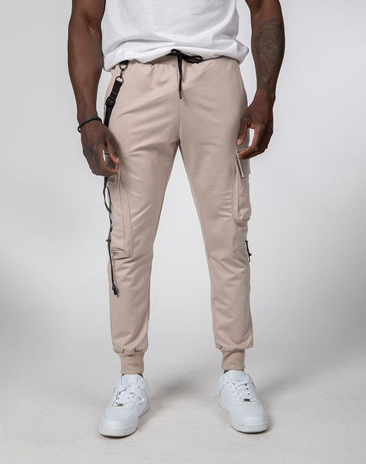 Jogger cargo con tiras de diferente colorPants-largo-joggerBeisS/38