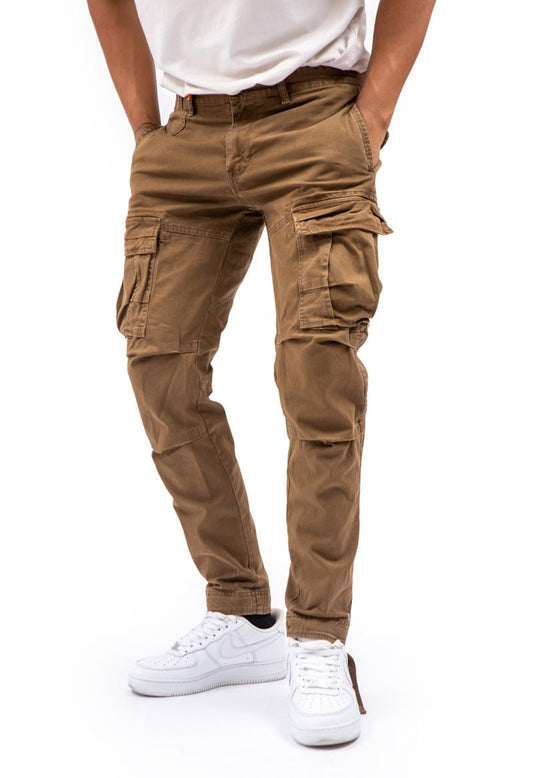 Pantalón cargo marrón con ajuste en tobilloPantalones largosMarrón40