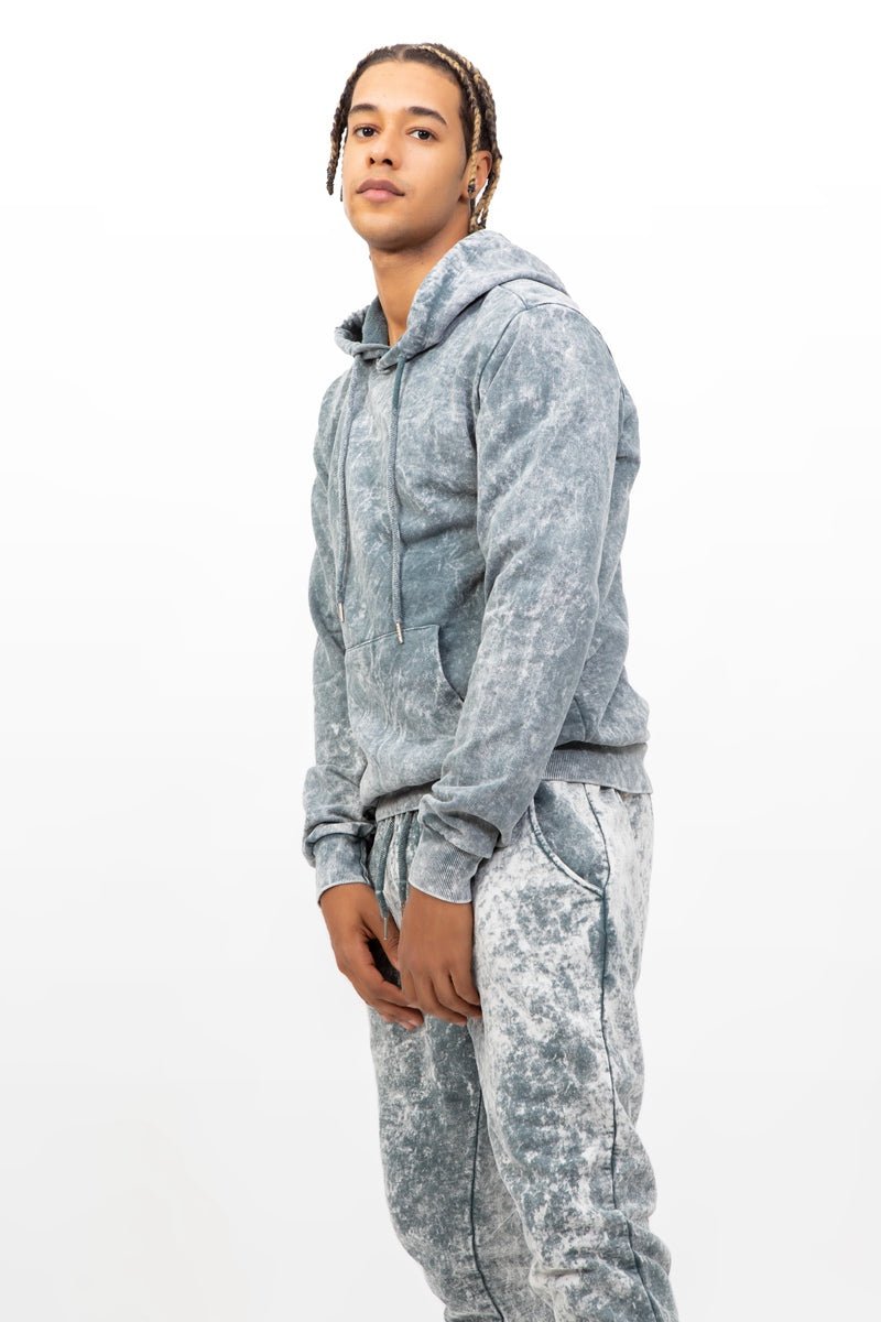 Sudadera con capucha gris/verde lavado piedraSudaderasGrisS