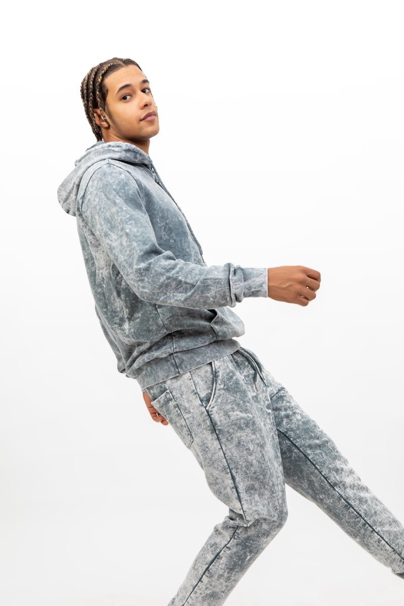 Sudadera con capucha gris/verde lavado piedraSudaderasGrisS