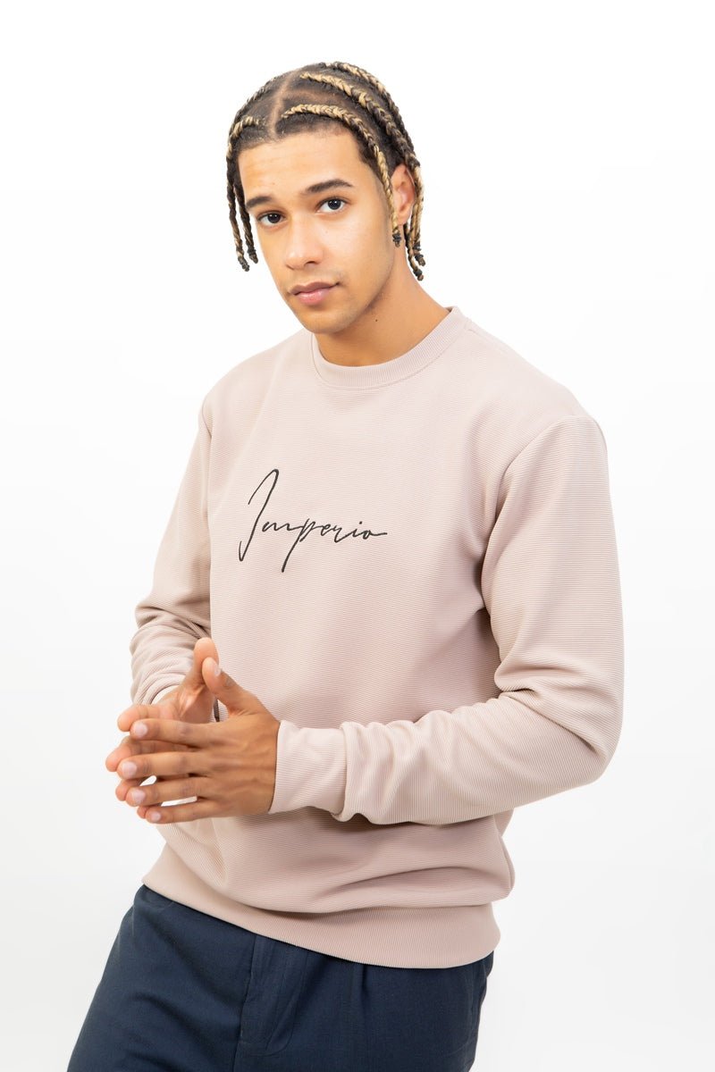 Sudadera imperio beis de rayas horizontalesSudaderasBeisS