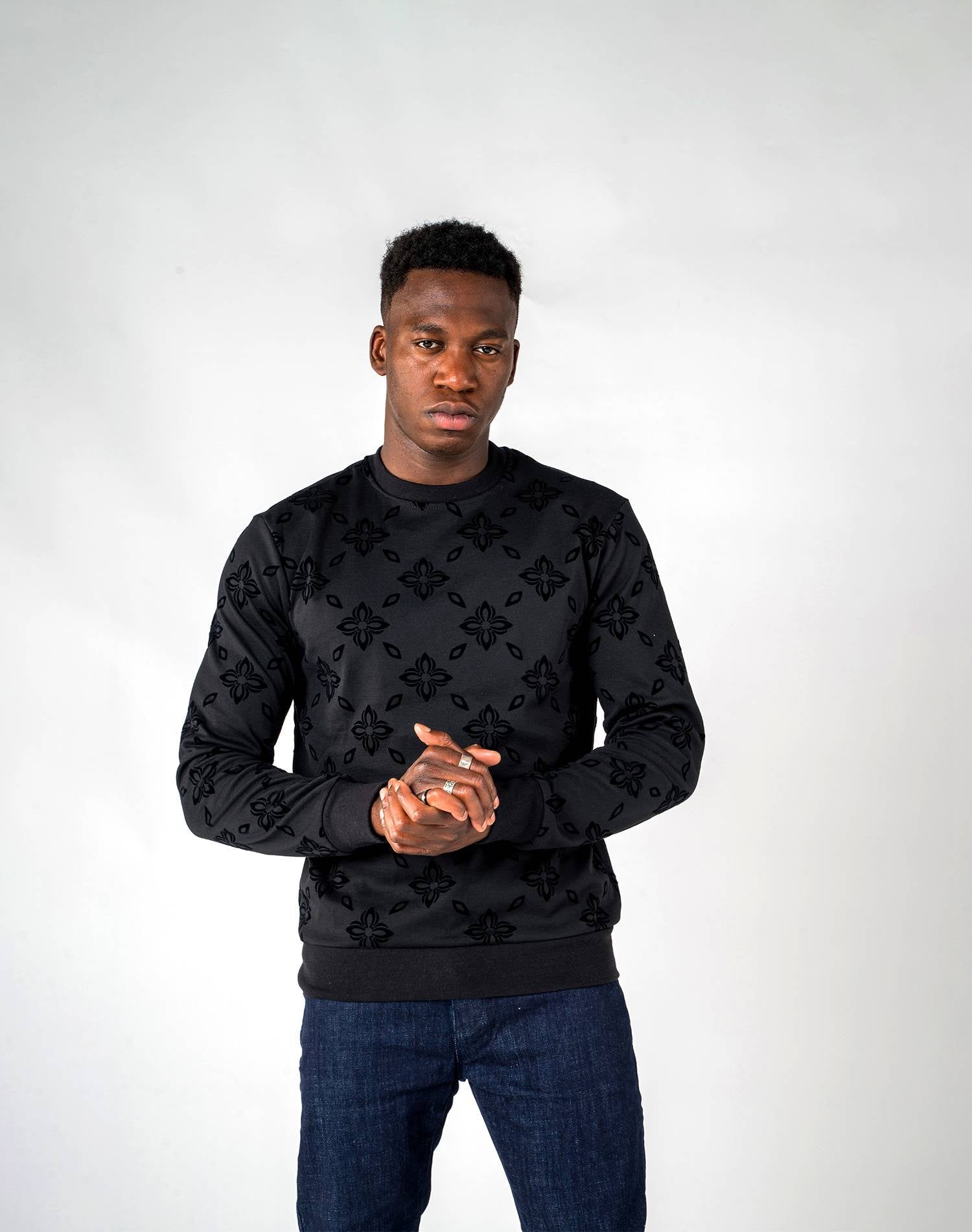 Sudadera jacquard flocado de estrellas