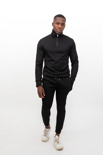 Sudadera negra cuello zipSudaderasNegroS